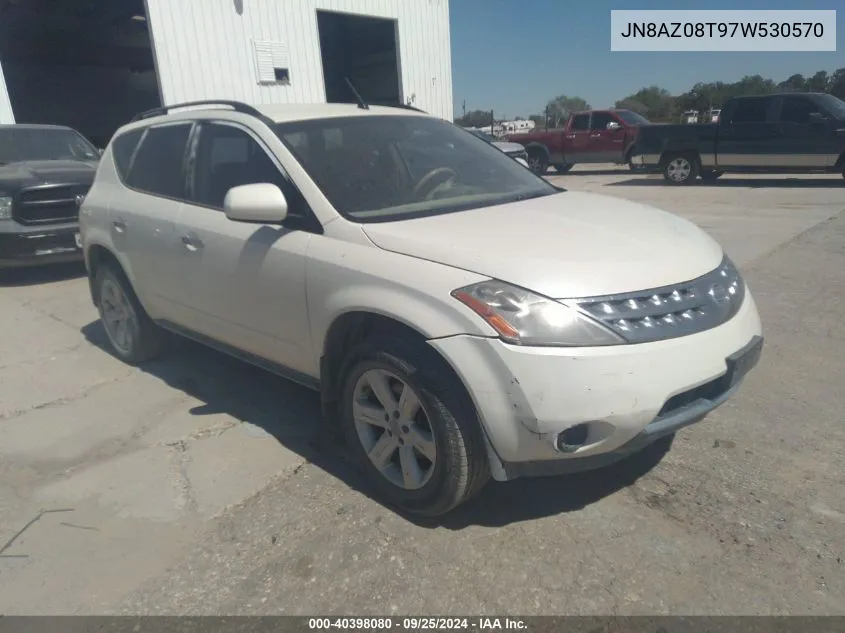 2007 Nissan Murano S VIN: JN8AZ08T97W530570 Lot: 40398080