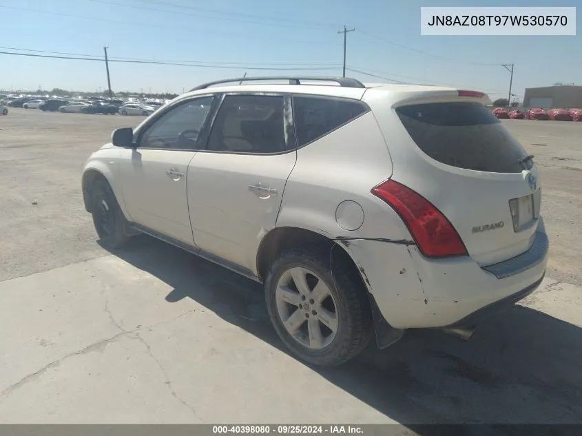 2007 Nissan Murano S VIN: JN8AZ08T97W530570 Lot: 40398080