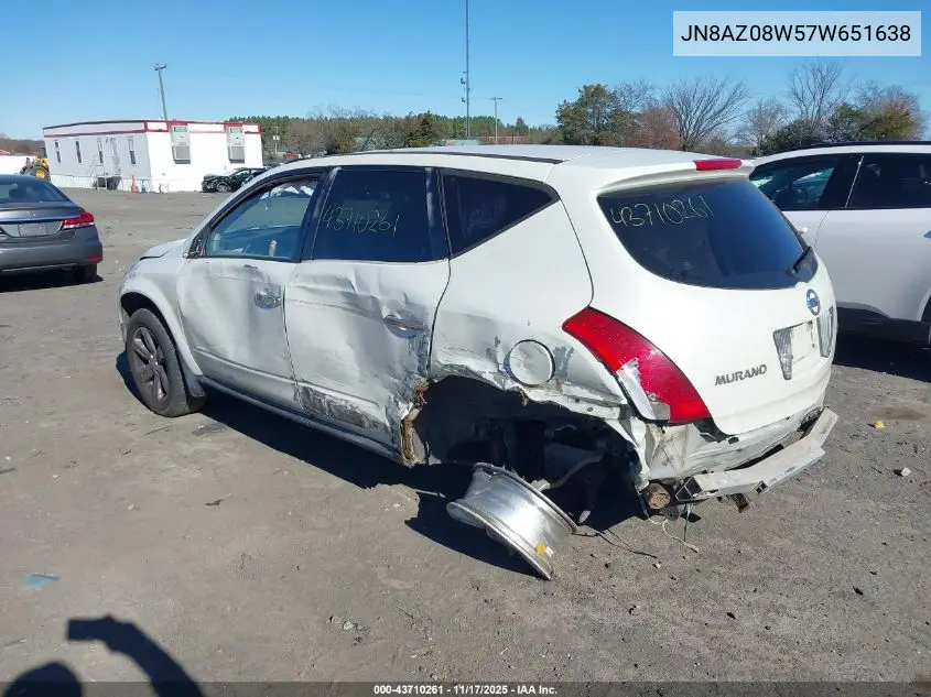 JN8AZ08W57W651638 2007 Nissan Murano S