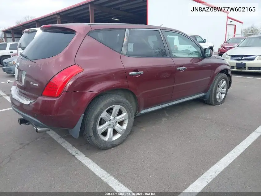 JN8AZ08W77W602165 2007 Nissan Murano S