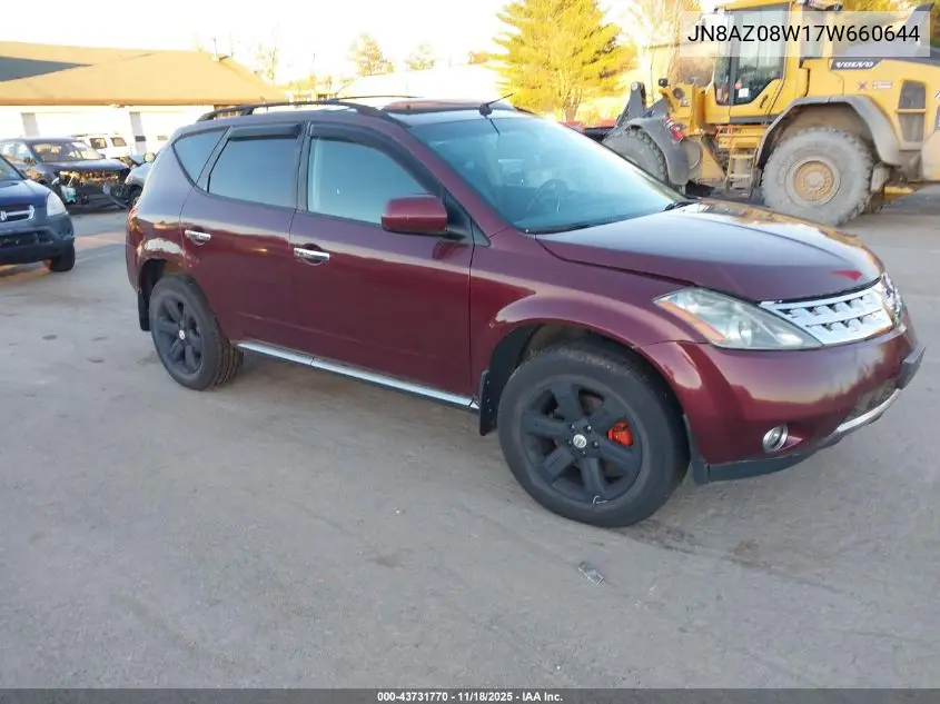 JN8AZ08W17W660644 2007 Nissan Murano Sl