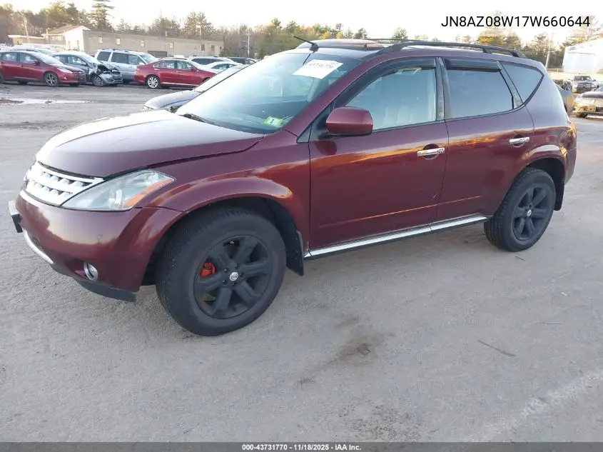 JN8AZ08W17W660644 2007 Nissan Murano Sl