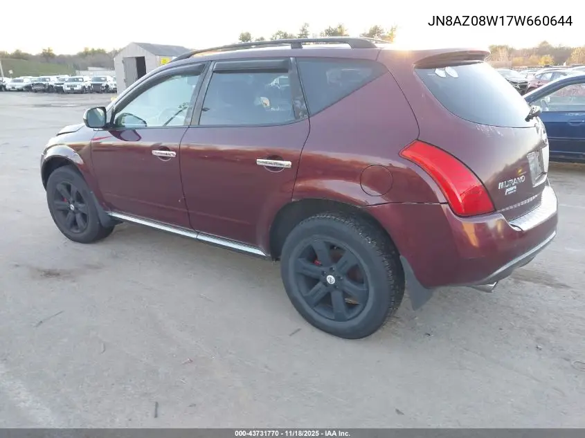 JN8AZ08W17W660644 2007 Nissan Murano Sl