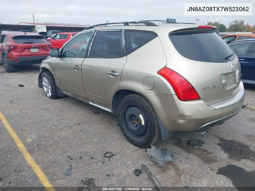 JN8AZ08TX7W523062 2007 Nissan Murano Sl