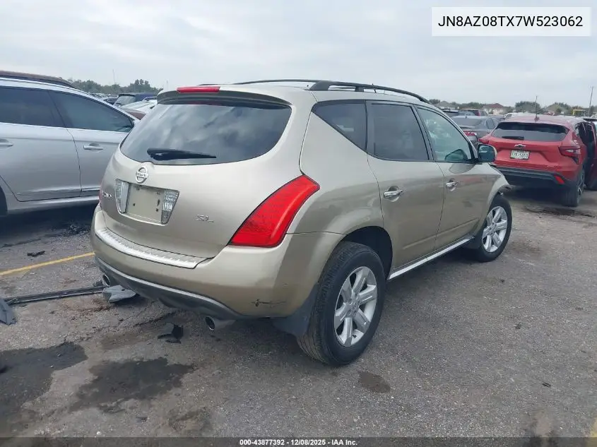 JN8AZ08TX7W523062 2007 Nissan Murano Sl