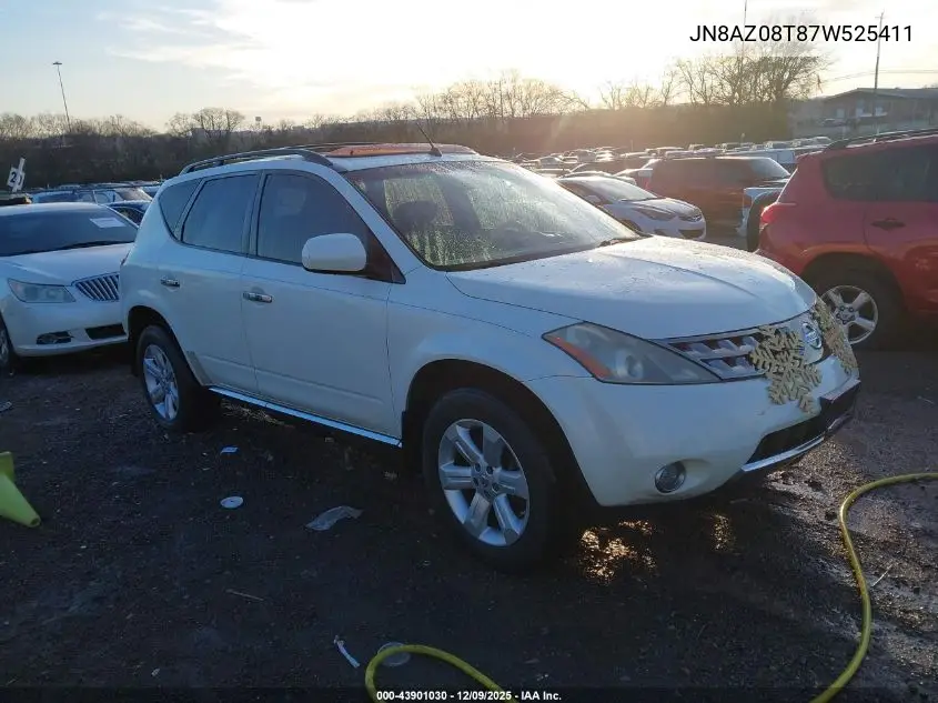 JN8AZ08T87W525411 2007 Nissan Murano Sl
