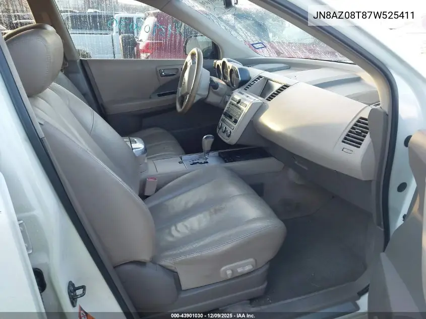 JN8AZ08T87W525411 2007 Nissan Murano Sl