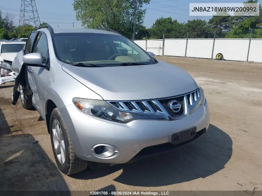 JN8AZ18W39W200992 2009 Nissan Murano S/Sl/Le