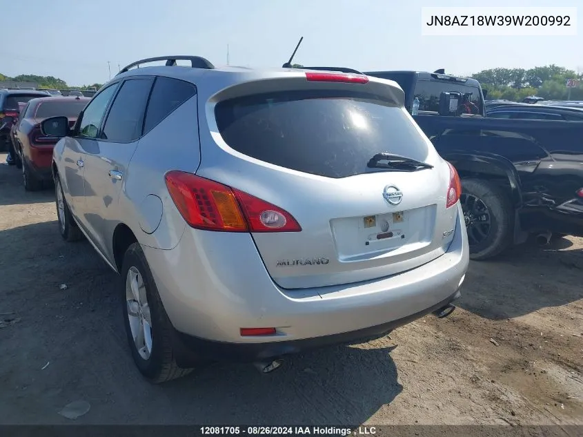 JN8AZ18W39W200992 2009 Nissan Murano S/Sl/Le