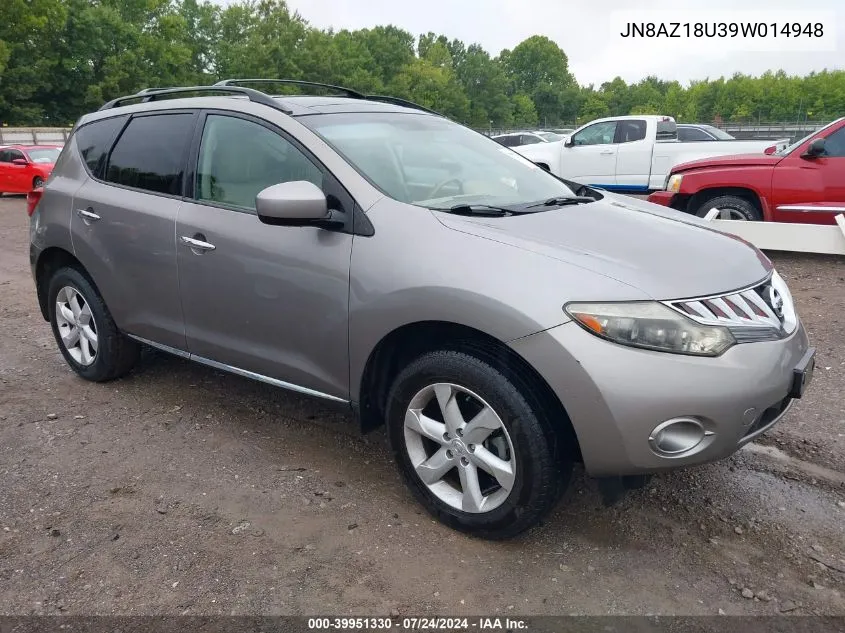 2009 Nissan Murano Sl VIN: JN8AZ18U39W014948 Lot: 39951330