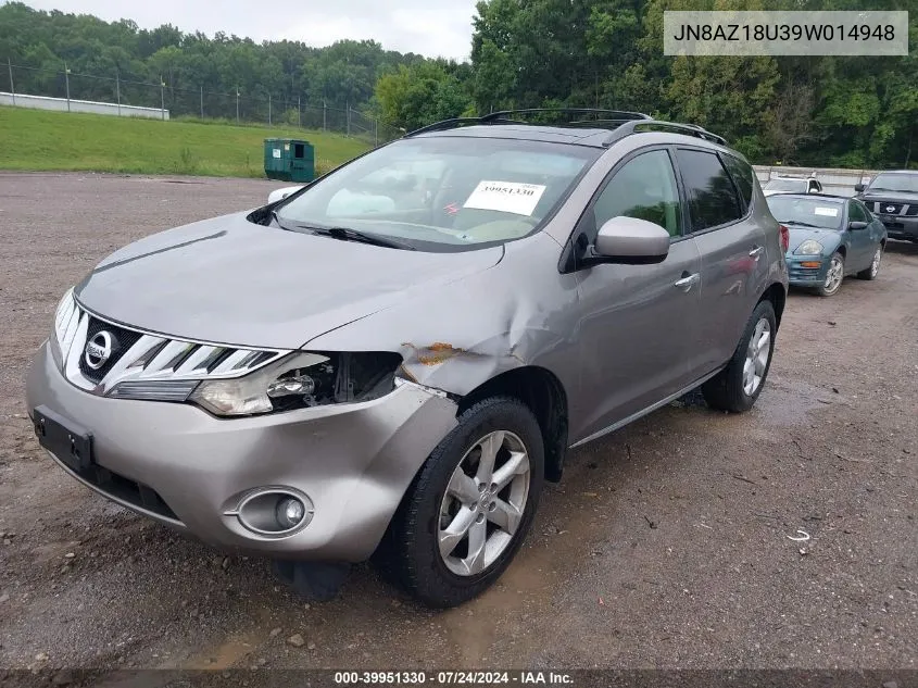 2009 Nissan Murano Sl VIN: JN8AZ18U39W014948 Lot: 39951330