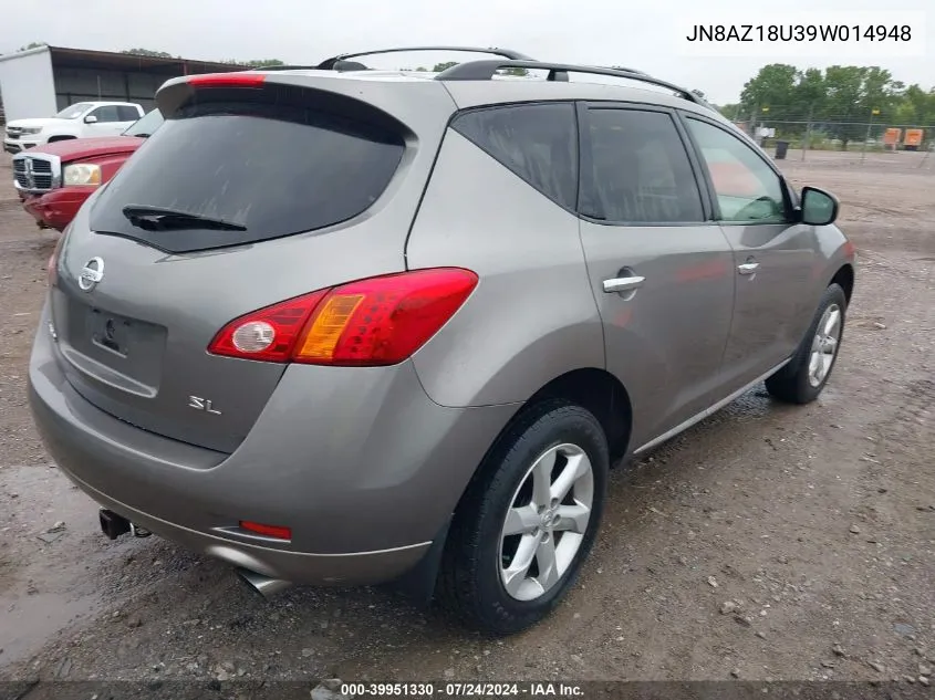 JN8AZ18U39W014948 2009 Nissan Murano Sl