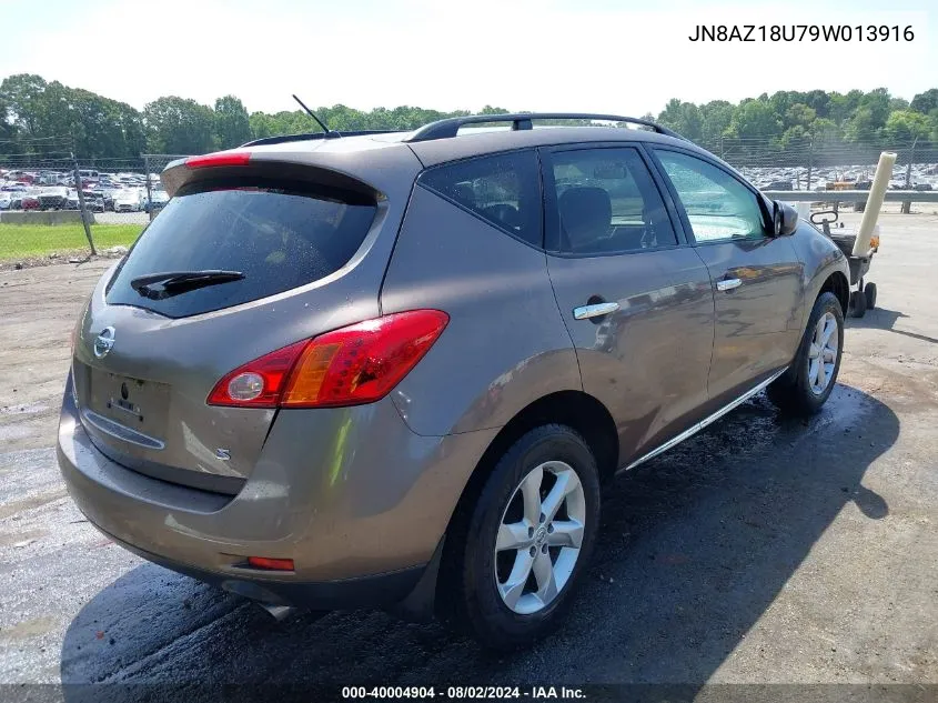 2009 Nissan Murano S VIN: JN8AZ18U79W013916 Lot: 40004904