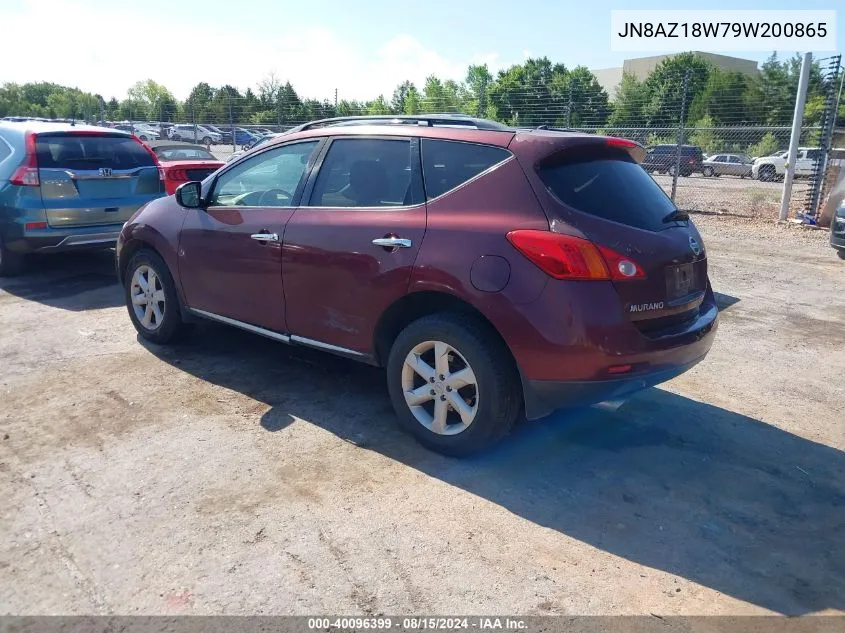 2009 Nissan Murano S VIN: JN8AZ18W79W200865 Lot: 40096399