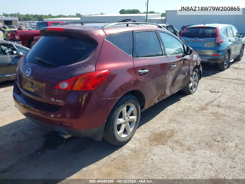 2009 Nissan Murano S VIN: JN8AZ18W79W200865 Lot: 40096399