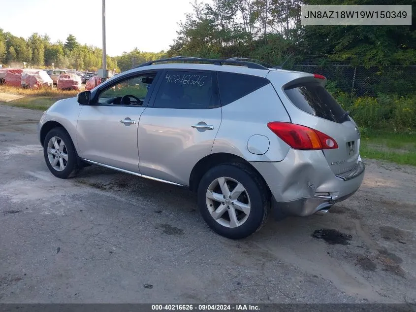 2009 Nissan Murano Sl VIN: JN8AZ18W19W150349 Lot: 40216626