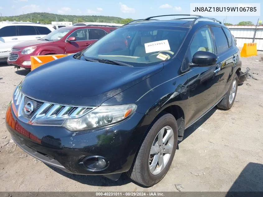 2009 Nissan Murano Sl VIN: JN8AZ18U19W106785 Lot: 40231011