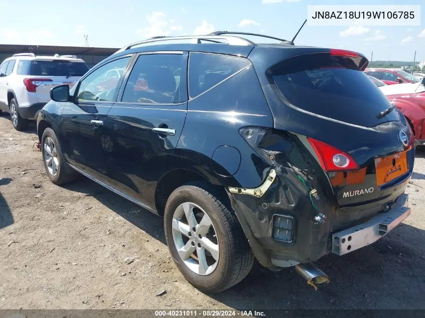 JN8AZ18U19W106785 2009 Nissan Murano Sl