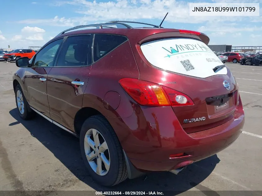 2009 Nissan Murano Sl VIN: JN8AZ18U99W101799 Lot: 40232664