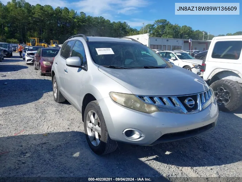 JN8AZ18W89W136609 2009 Nissan Murano S