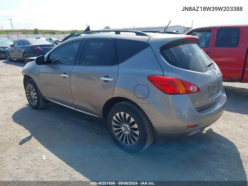 2009 Nissan Murano Sl VIN: JN8AZ18W39W203388 Lot: 40251656