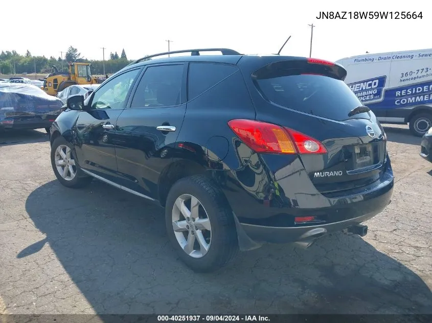 2009 Nissan Murano Sl VIN: JN8AZ18W59W125664 Lot: 40251937