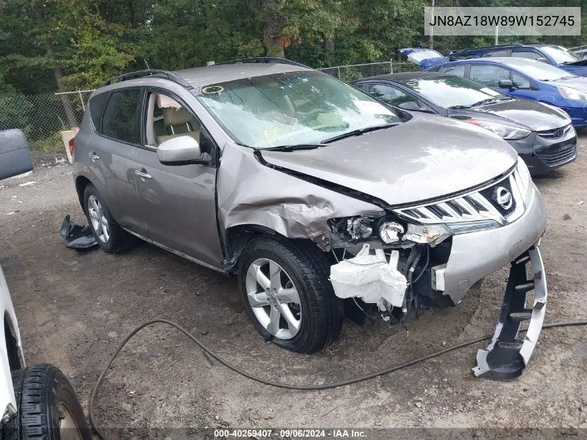 JN8AZ18W89W152745 2009 Nissan Murano Sl