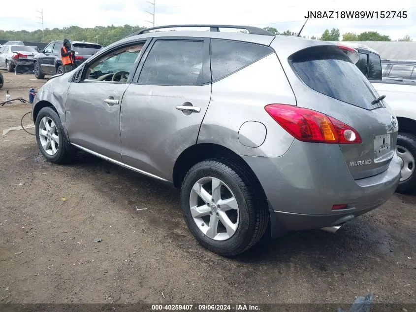 2009 Nissan Murano Sl VIN: JN8AZ18W89W152745 Lot: 40259407