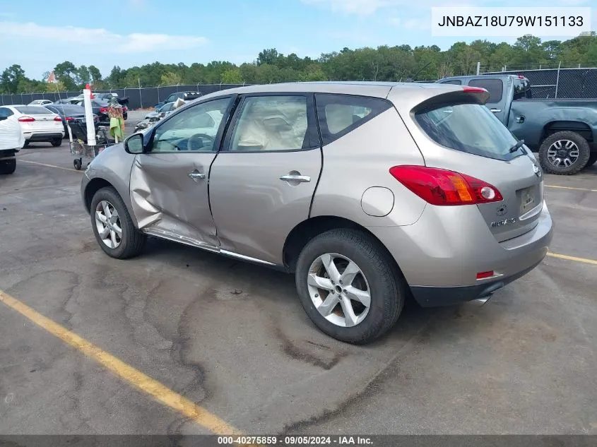 2009 Nissan Murano VIN: JNBAZ18U79W151133 Lot: 40275859