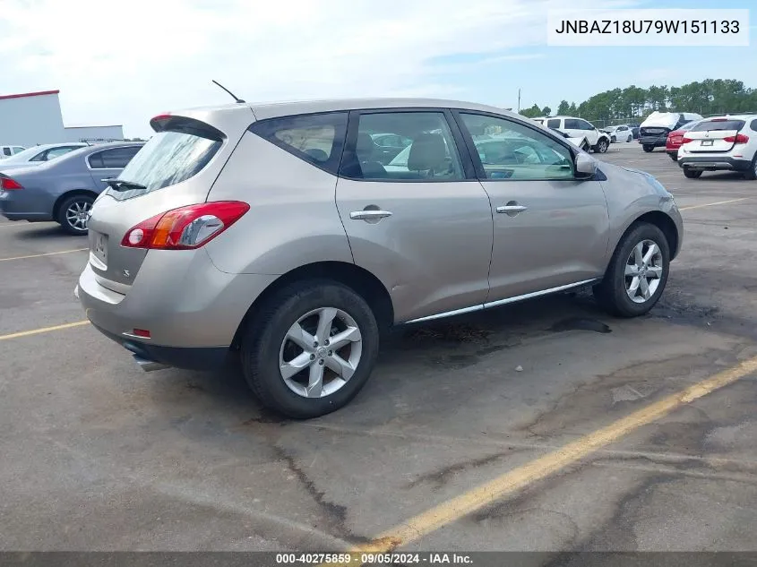 2009 Nissan Murano VIN: JNBAZ18U79W151133 Lot: 40275859