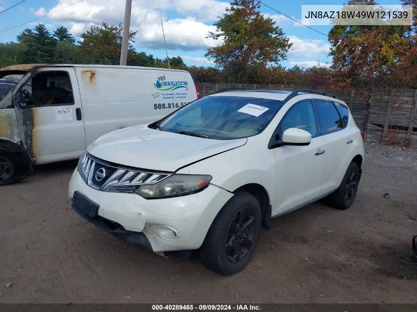 2009 Nissan Murano S VIN: JN8AZ18W49W121539 Lot: 40289465