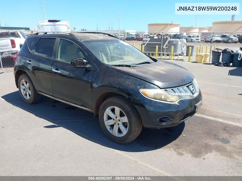 2009 Nissan Murano S VIN: JN8AZ18W59W200248 Lot: 40292307