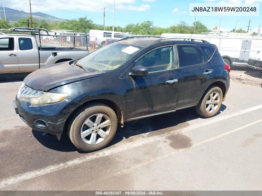 2009 Nissan Murano S VIN: JN8AZ18W59W200248 Lot: 40292307