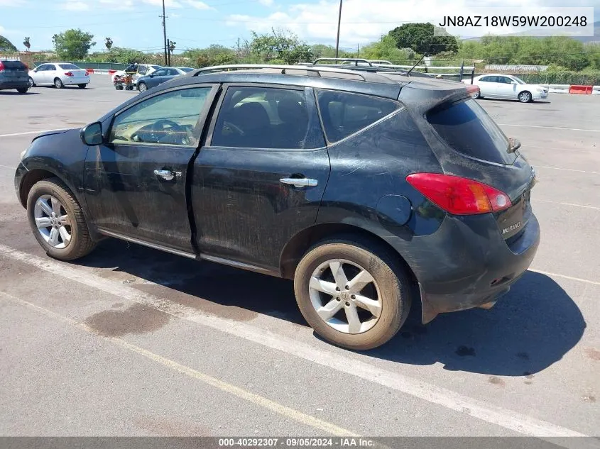 2009 Nissan Murano S VIN: JN8AZ18W59W200248 Lot: 40292307