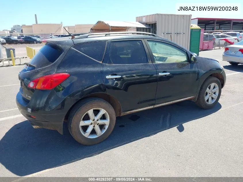 2009 Nissan Murano S VIN: JN8AZ18W59W200248 Lot: 40292307