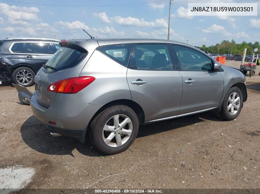 2009 Nissan Murano S VIN: JN8AZ18U59W003501 Lot: 40295488