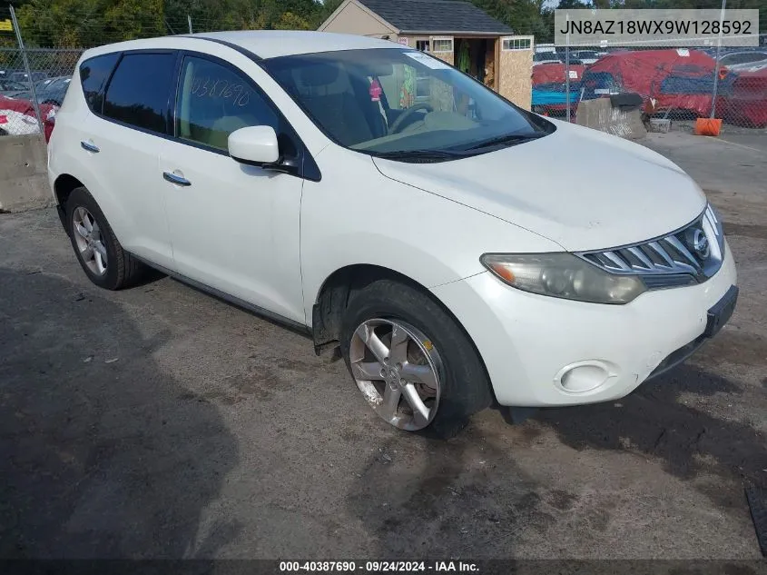 2009 Nissan Murano S/Sl/Le VIN: JN8AZ18WX9W128592 Lot: 40387690