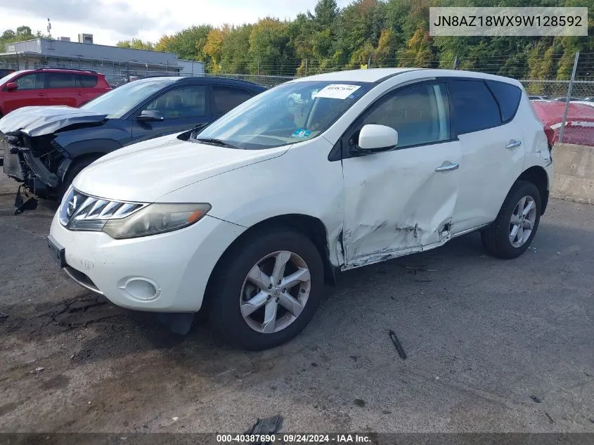 2009 Nissan Murano S/Sl/Le VIN: JN8AZ18WX9W128592 Lot: 40387690