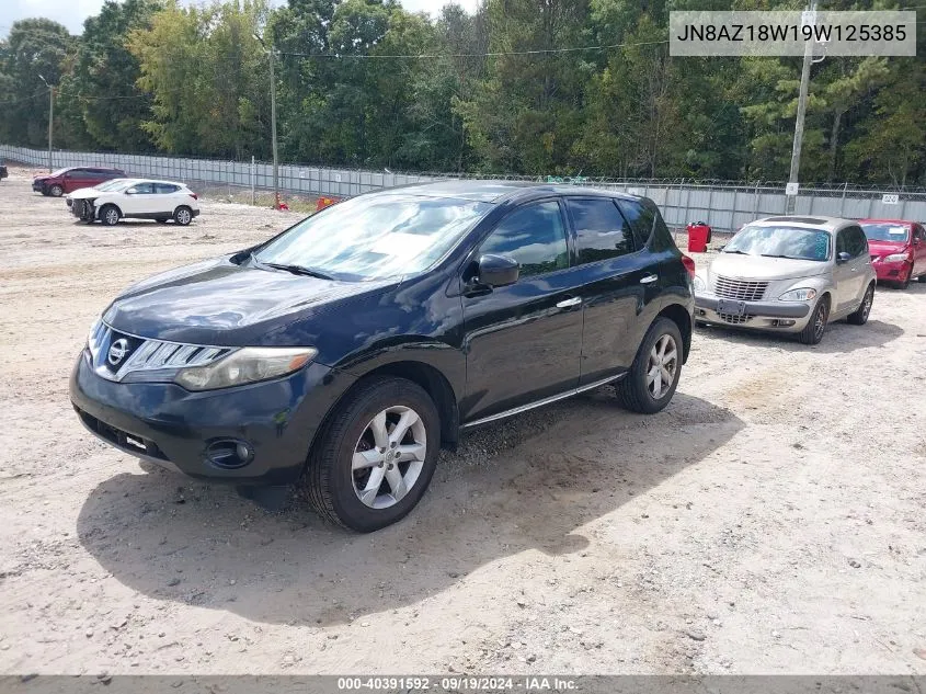 2009 Nissan Murano Sl VIN: JN8AZ18W19W125385 Lot: 40391592