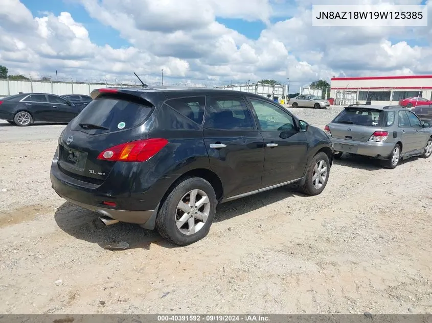 JN8AZ18W19W125385 2009 Nissan Murano Sl