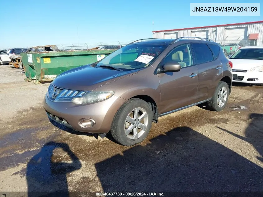 2009 Nissan Murano S/Sl/Le VIN: JN8AZ18W49W204159 Lot: 40437730