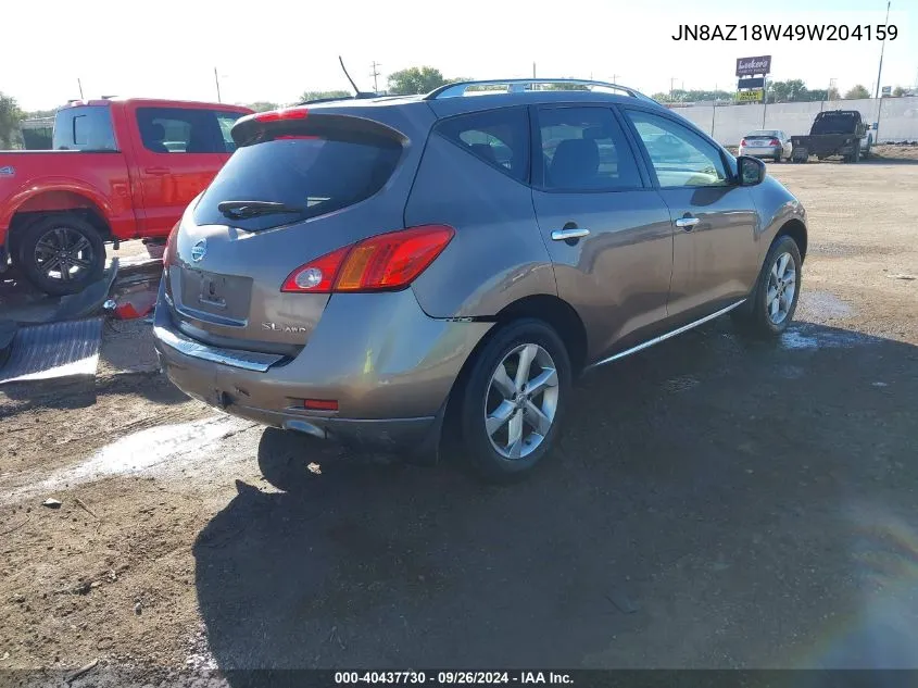 2009 Nissan Murano S/Sl/Le VIN: JN8AZ18W49W204159 Lot: 40437730