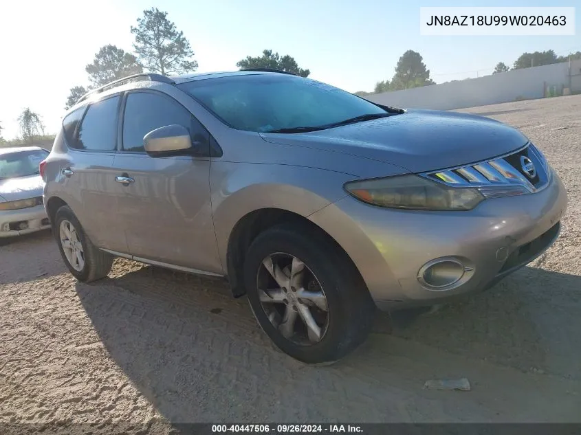 2009 Nissan Murano Sl VIN: JN8AZ18U99W020463 Lot: 40447506