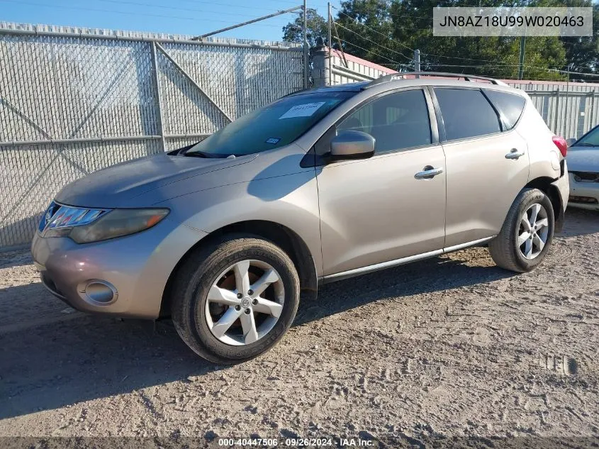 2009 Nissan Murano Sl VIN: JN8AZ18U99W020463 Lot: 40447506