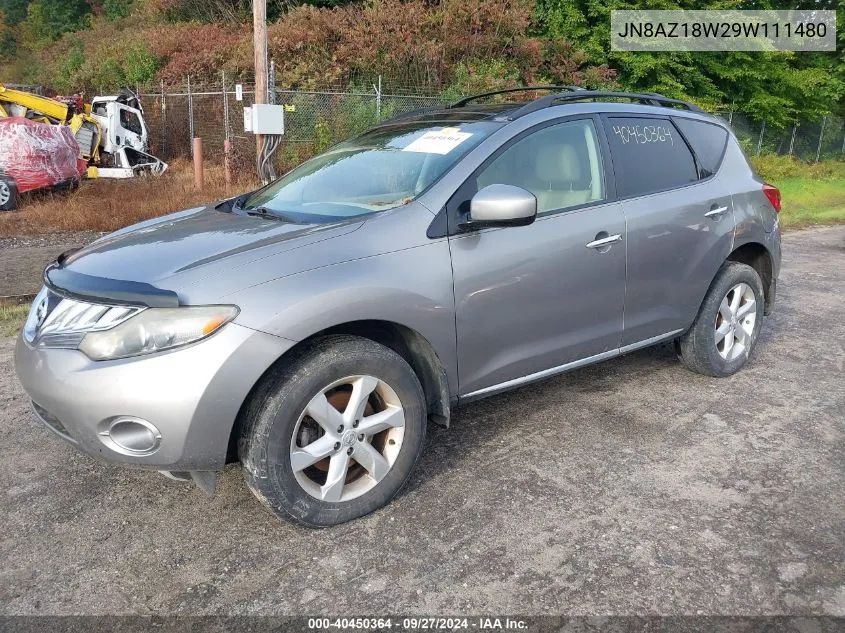 2009 Nissan Murano Sl VIN: JN8AZ18W29W111480 Lot: 40450364