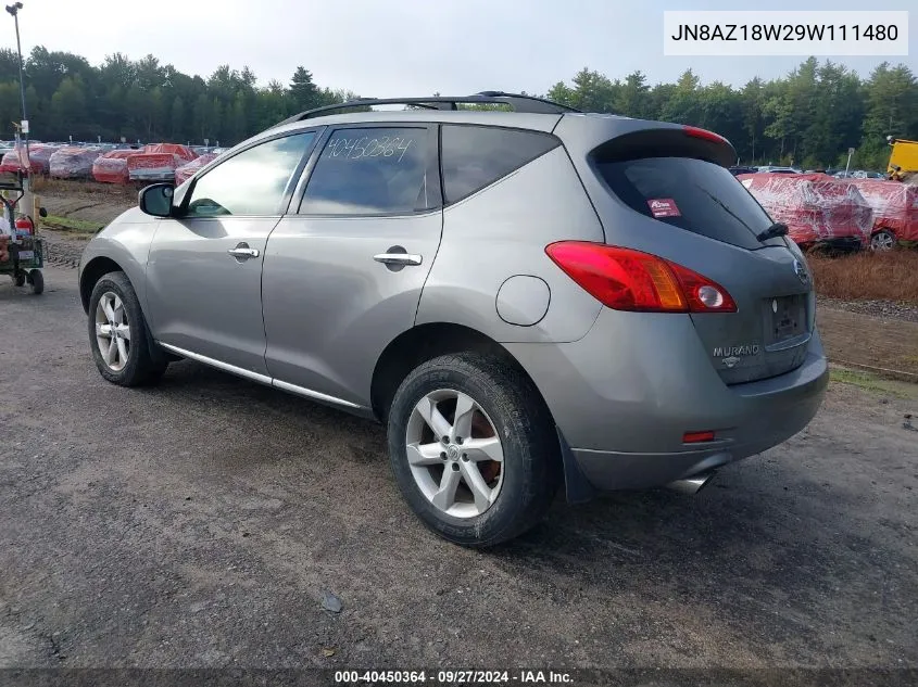 JN8AZ18W29W111480 2009 Nissan Murano Sl