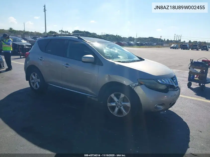 JN8AZ18U89W002455 2009 Nissan Murano Sl