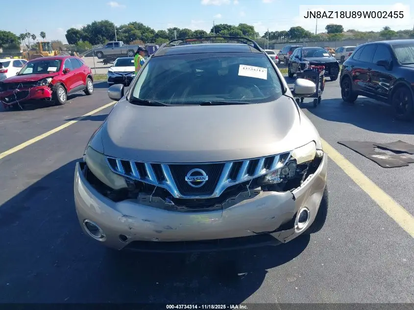 JN8AZ18U89W002455 2009 Nissan Murano Sl
