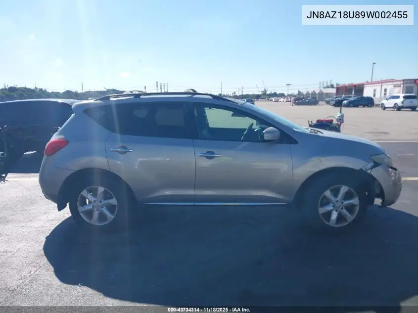 JN8AZ18U89W002455 2009 Nissan Murano Sl
