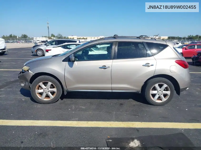 JN8AZ18U89W002455 2009 Nissan Murano Sl